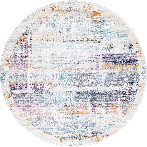 Miniatura 10 de Rugs.com Malibu Collection - Alfombra redonda redonda de 5 pies, alfombra de pelo bajo múltiple perfecta para cocinas y comedores