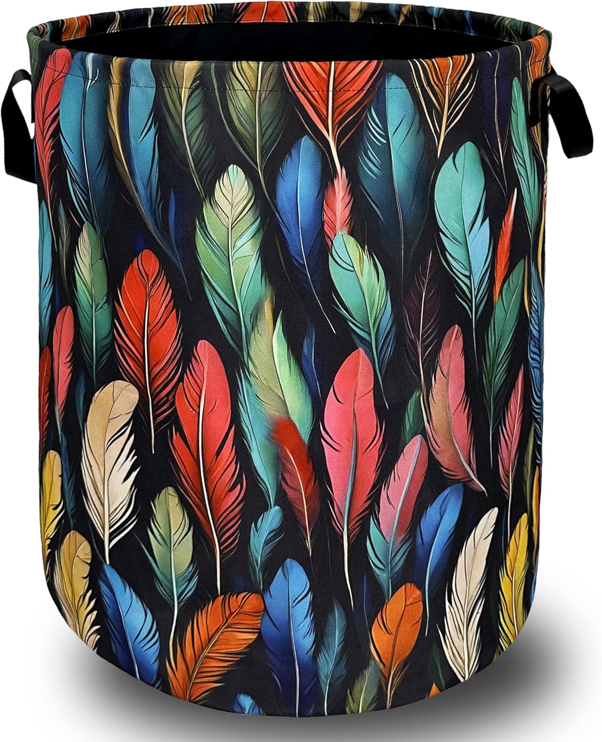 Feathers Laundry Basket Foldable With Handles Funny Tote Bag Oxford Cloth Colorful Feather Laundry Hamper Clothes Storage Bucket Toy Organizer For Bathroom/Laundry/Bedroom 18.9″ x 16.5 “ Feathers Laundry Basket Foldable With Handles Funny Tote Bag Oxford Cloth Colorful Feather Laundry Hamper Clothes Storage Bucket Toy Organizer For Bathroom/Laundry/Bedroom 18.9″ x 16.5 “