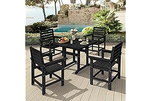 Polywood 5-Piece Outdoor Dining Set: Durable and Stylish Comfort for Your Backyard