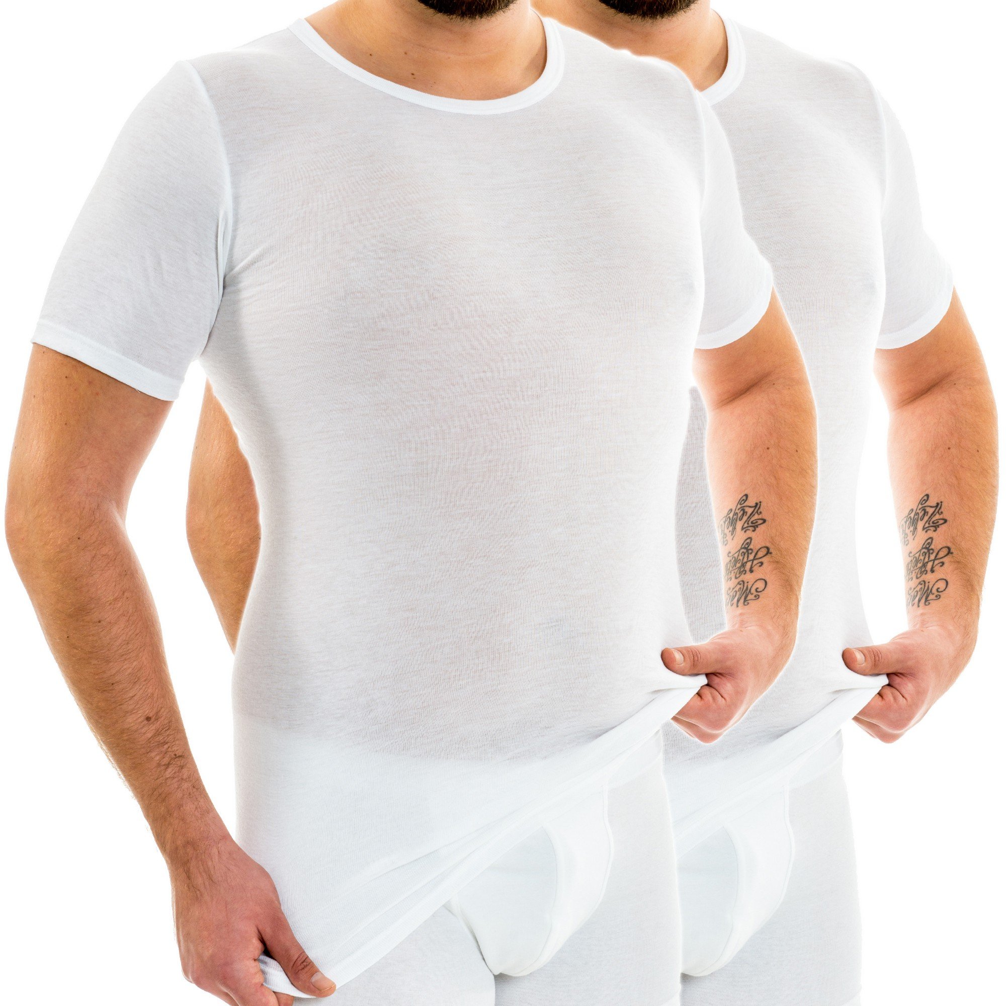 HERMKO 63847 2er Pack Herren Business Funktionsunterhemd extralang (+ 10cm)