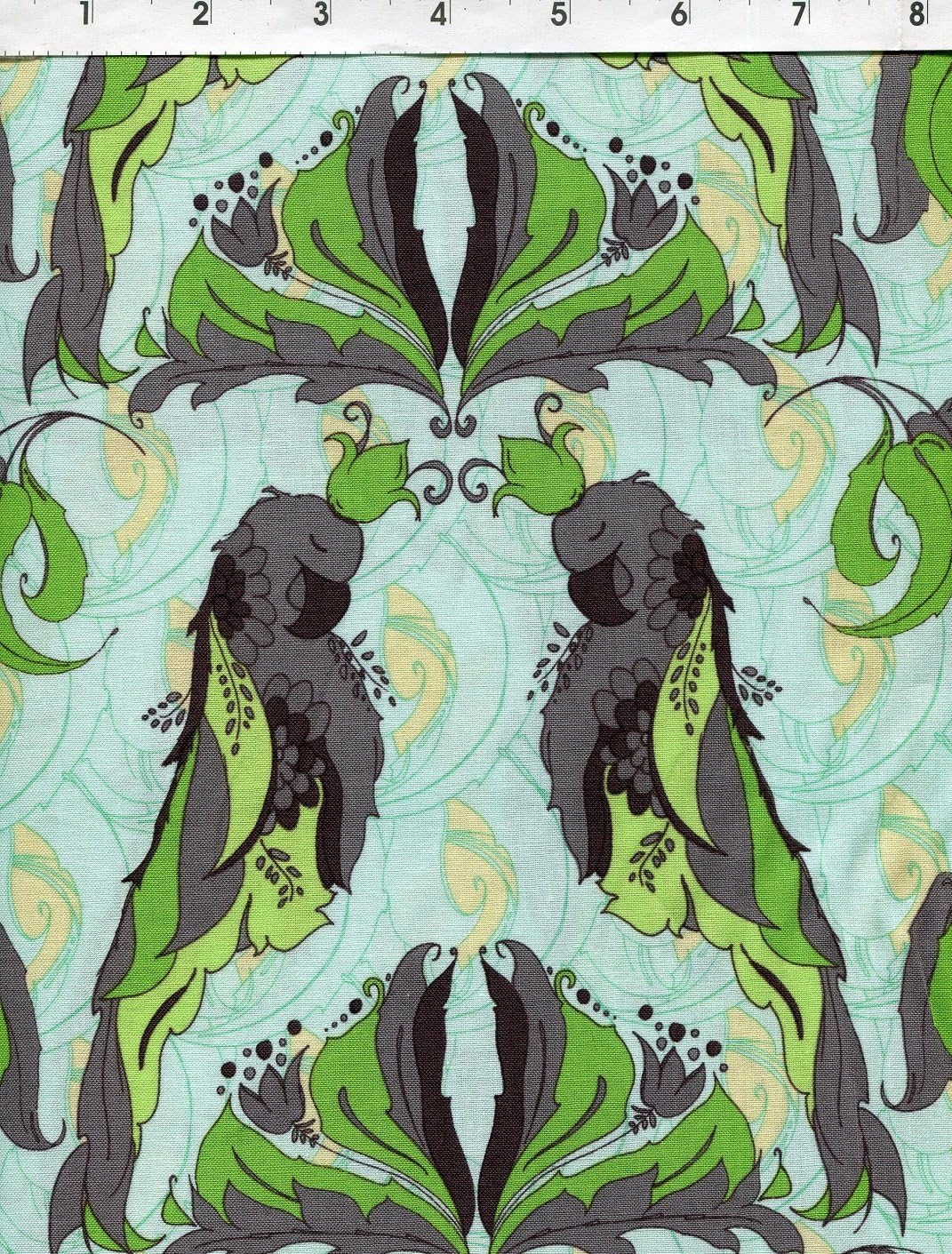Free Spirit Tina Givens Parrot Jungle Aquamarine Fabric