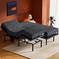 Vista 12 de Amada Queen - Base de cama ajustable y colchón de espuma viscoelástica de gel refrescante de 14 pulgadas, masaje, inclinación de cabeza y pies