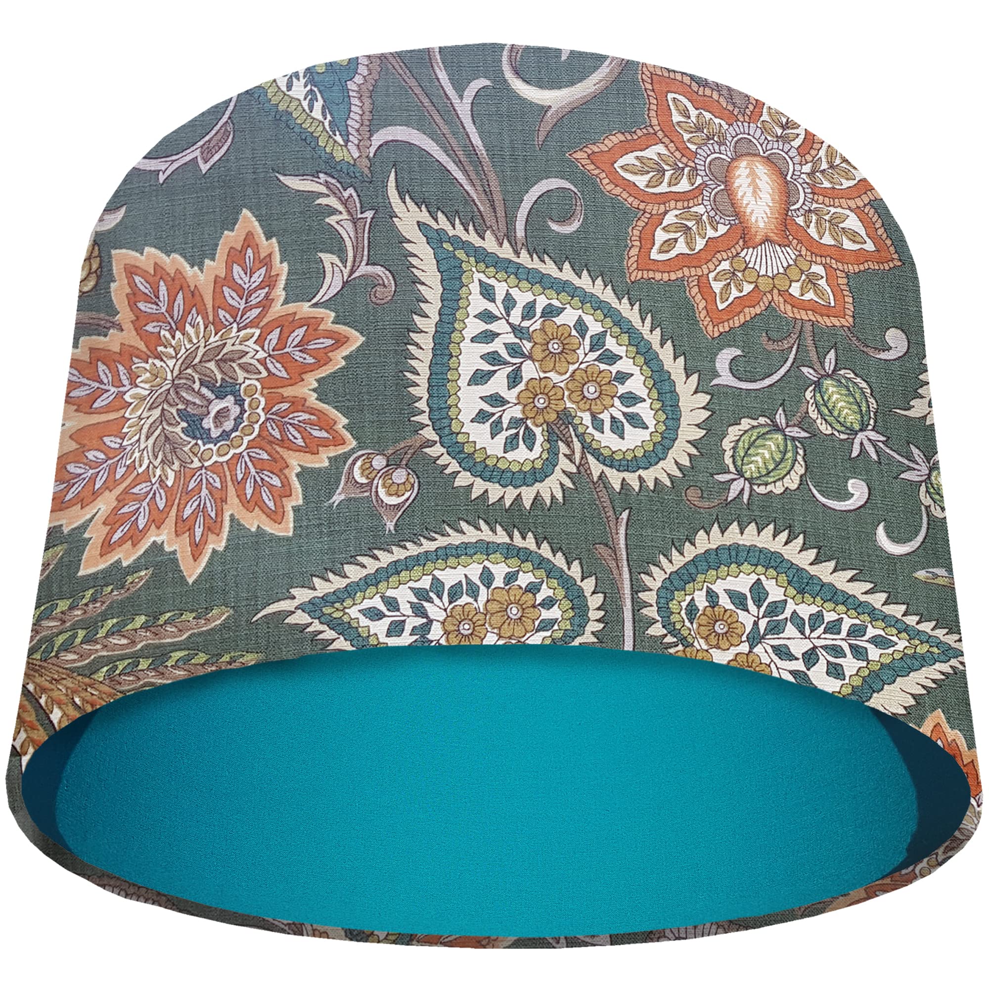 UK Handmade Lamp Shades - Green Paisley Light Shades - Choice of Colours (Teal)