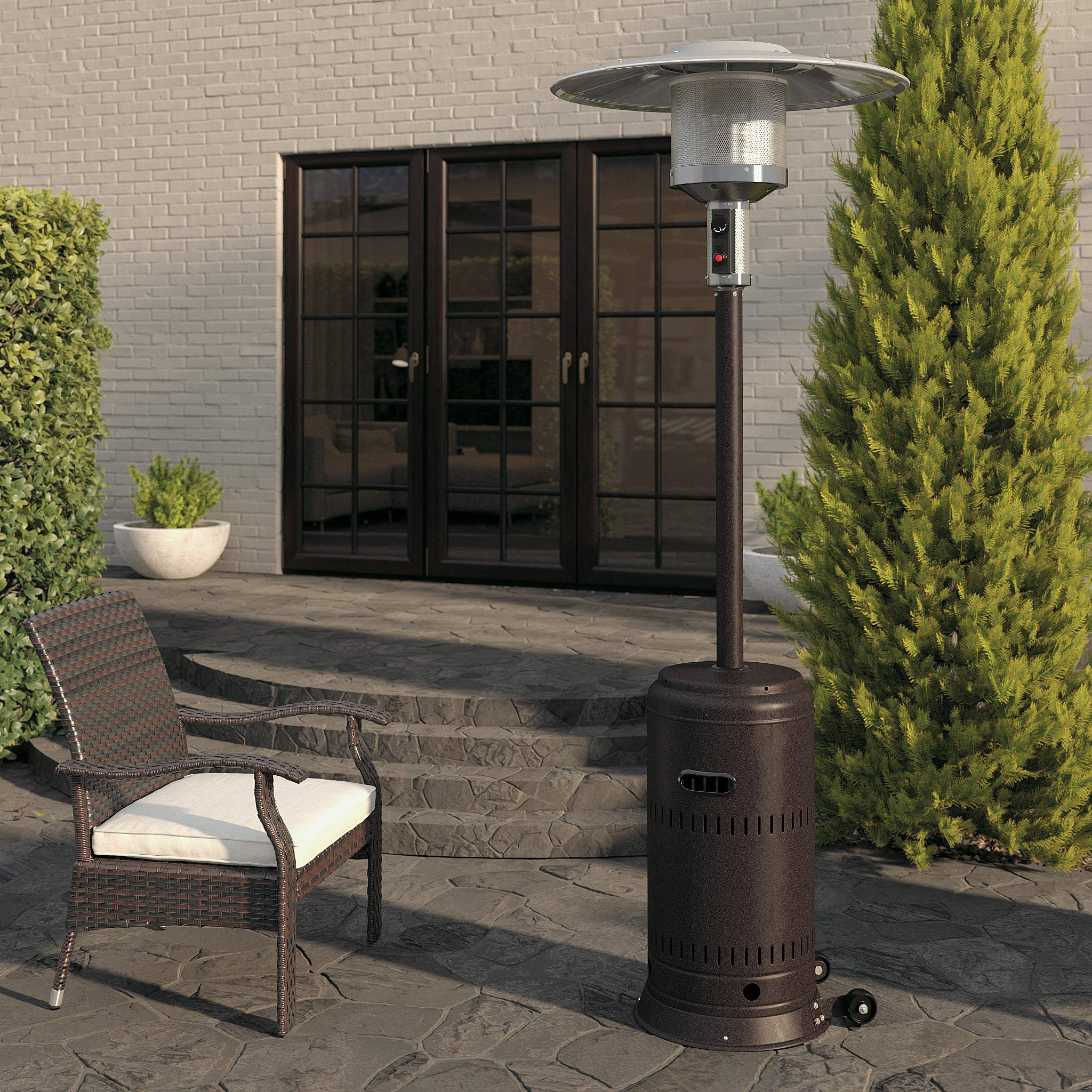Propane Heater Outdoor Fire Sense Black Powder Coated Steel