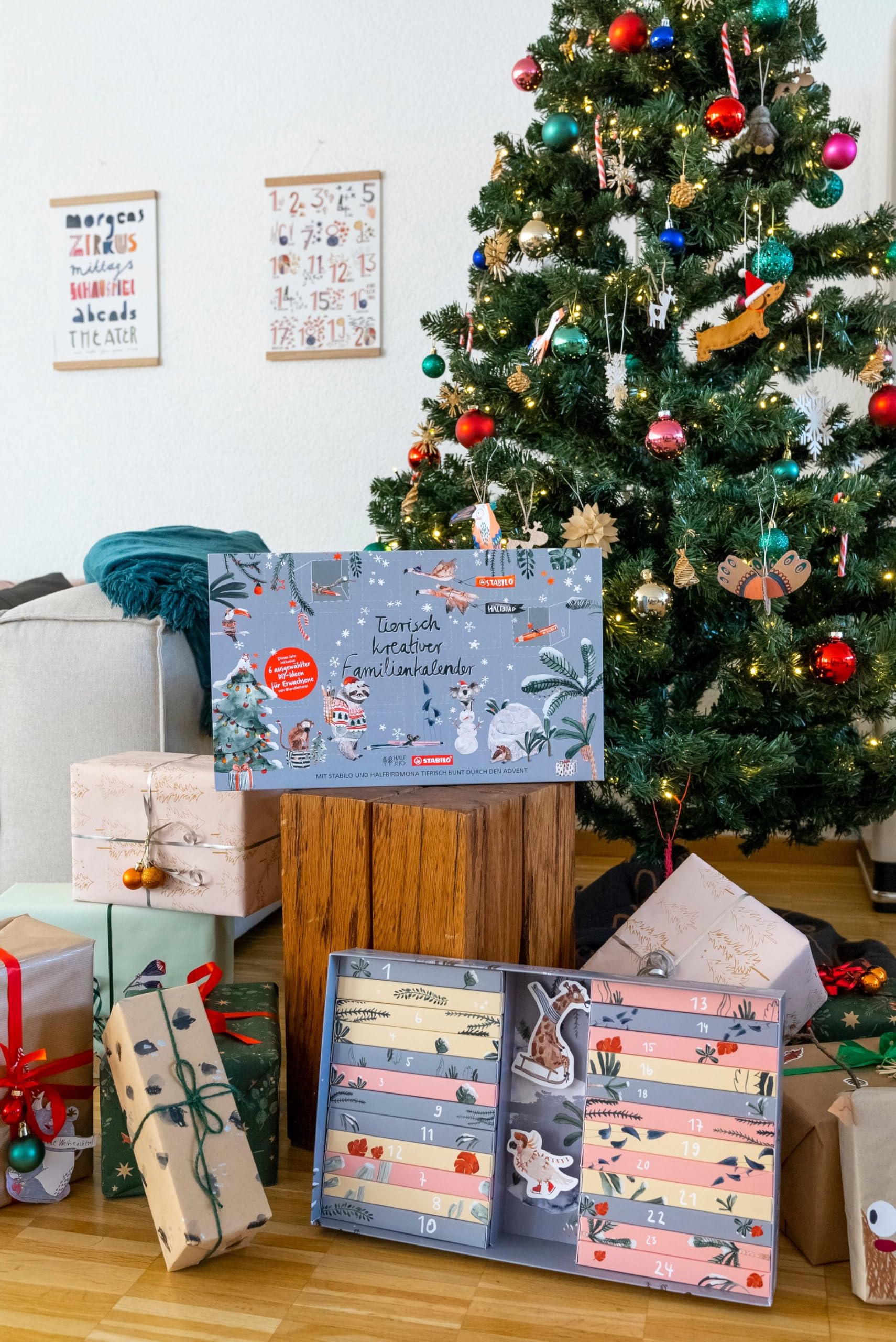 STABILO - Adventskalender 2022 - Tierisch kreativer Familienkalender - mit über 50 STABILO Produkten