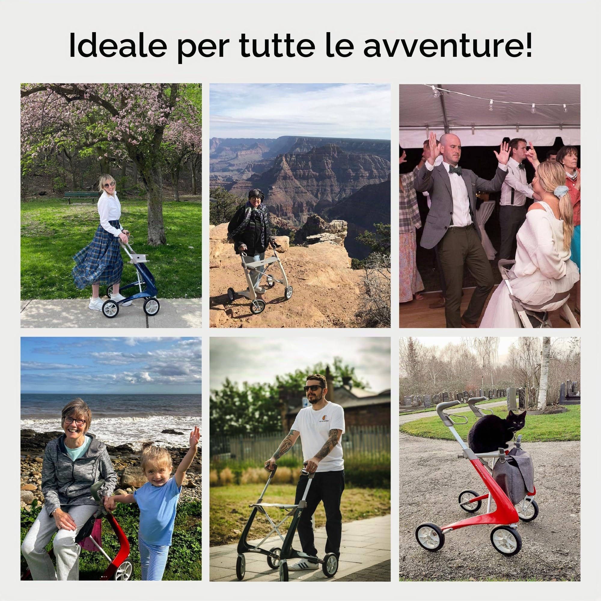 byACRE Deambulatore Carbon Ultralight, 4,9 kg, Comfort, Oro Champagne | Il deambulatore in carbonio più leggero al mondo con sedile per anziani, ultraleggero e pieghevole, interni ed esterni