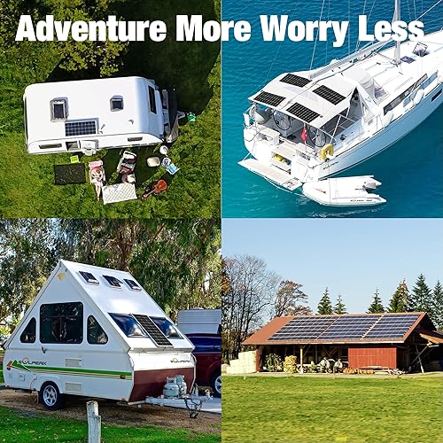 Miniatura 34 de SOLPERK - Kit de panel solar de 20 W 12 V, cargador de batería solar + controlador impermeable de actualización + soporte de montaje ajustable