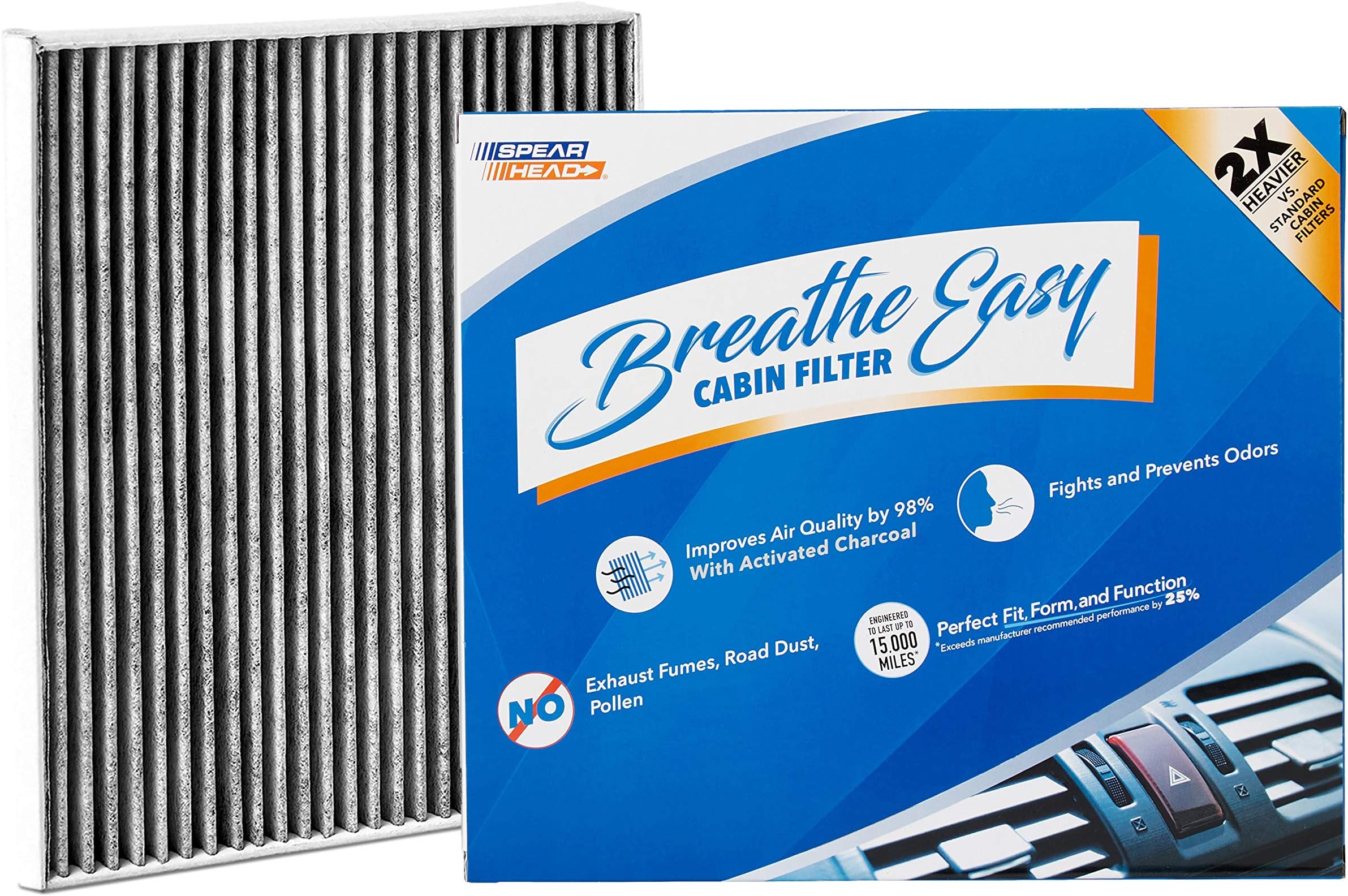 Spearhead Premium Breathe Easy Cabin Filter, Up to 25% Longer Life w/Activated Carbon (BE-150)