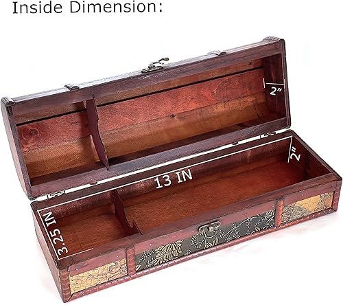 Miniatura 10 de allgala Caja de madera para botella de vino con acabado antiguo, 2 botellas (HD90202)