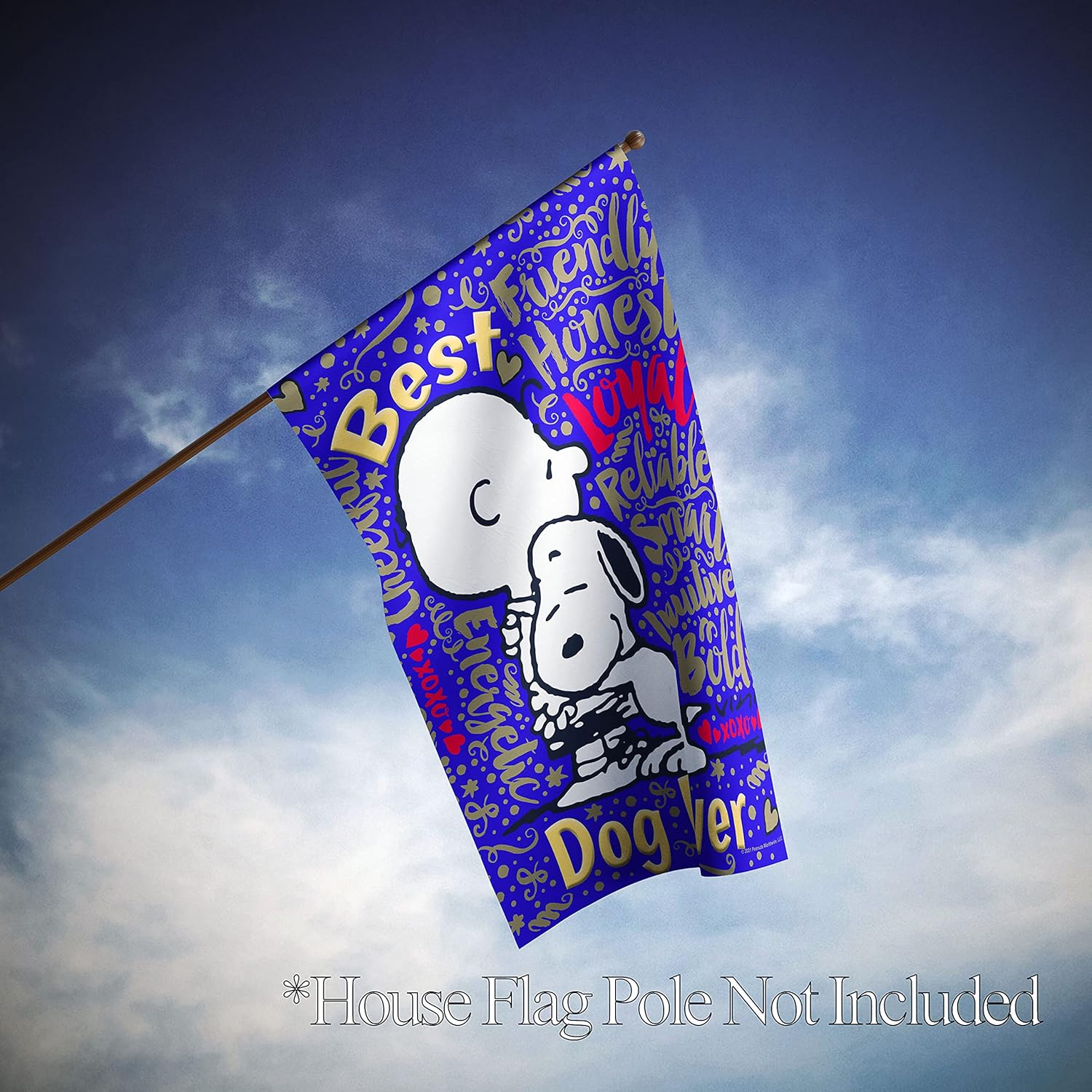 Flagology.com, PEANUTS®,PEANUTS® Best Dog Ever – House Flag 28" x 40", Officially Licensed PEANUTS®, Snoopy