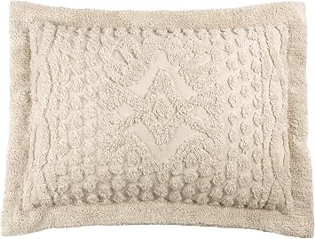Stylemaster Kingston 100% Cotton Chenille Pillow Sham Standard, Beige