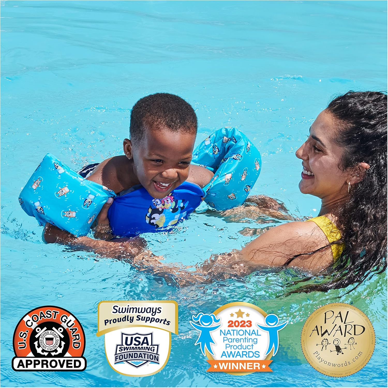 SwimWays Swim Trainer, US Coast Guard Approved Life Vest Kids Swim Vest
