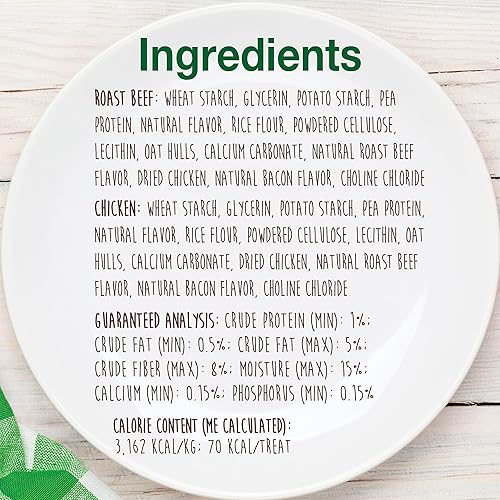 Miniatura 6 de Nylabone Healthy Edibles - Paquete variado de premios naturales de larga duración para perros pequeños, 34 unidades, sabores de carne asada y pollo,