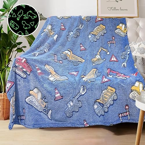 COMFAR Manta de tractor para niños, manta de construcción para niños, manta de automóvil para niños, mantas para niños, manta para niños pequeños,