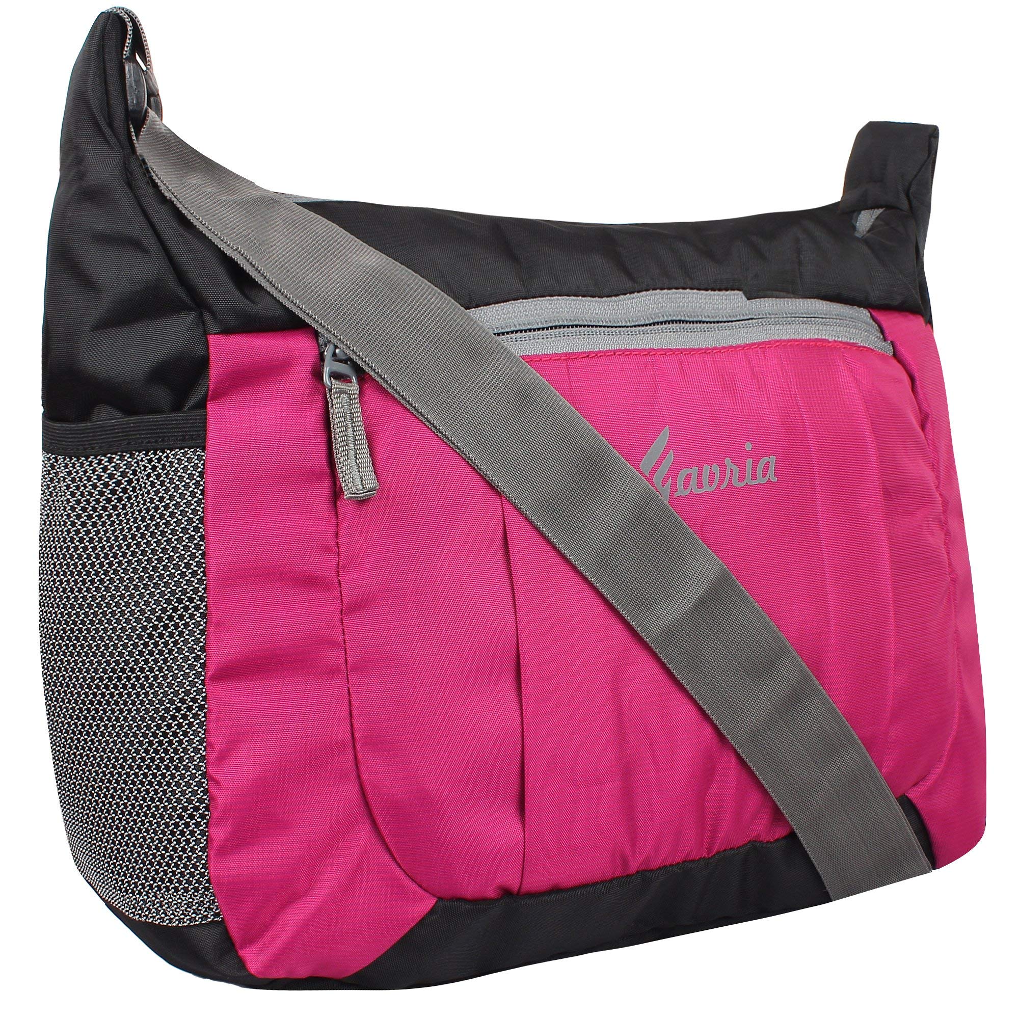 Polyester Water Resistant Sling Bag For Women Cross Body Travel Office Business Messenger one Side Shoulder Bag for Men and Women - ((Pink))-image-49