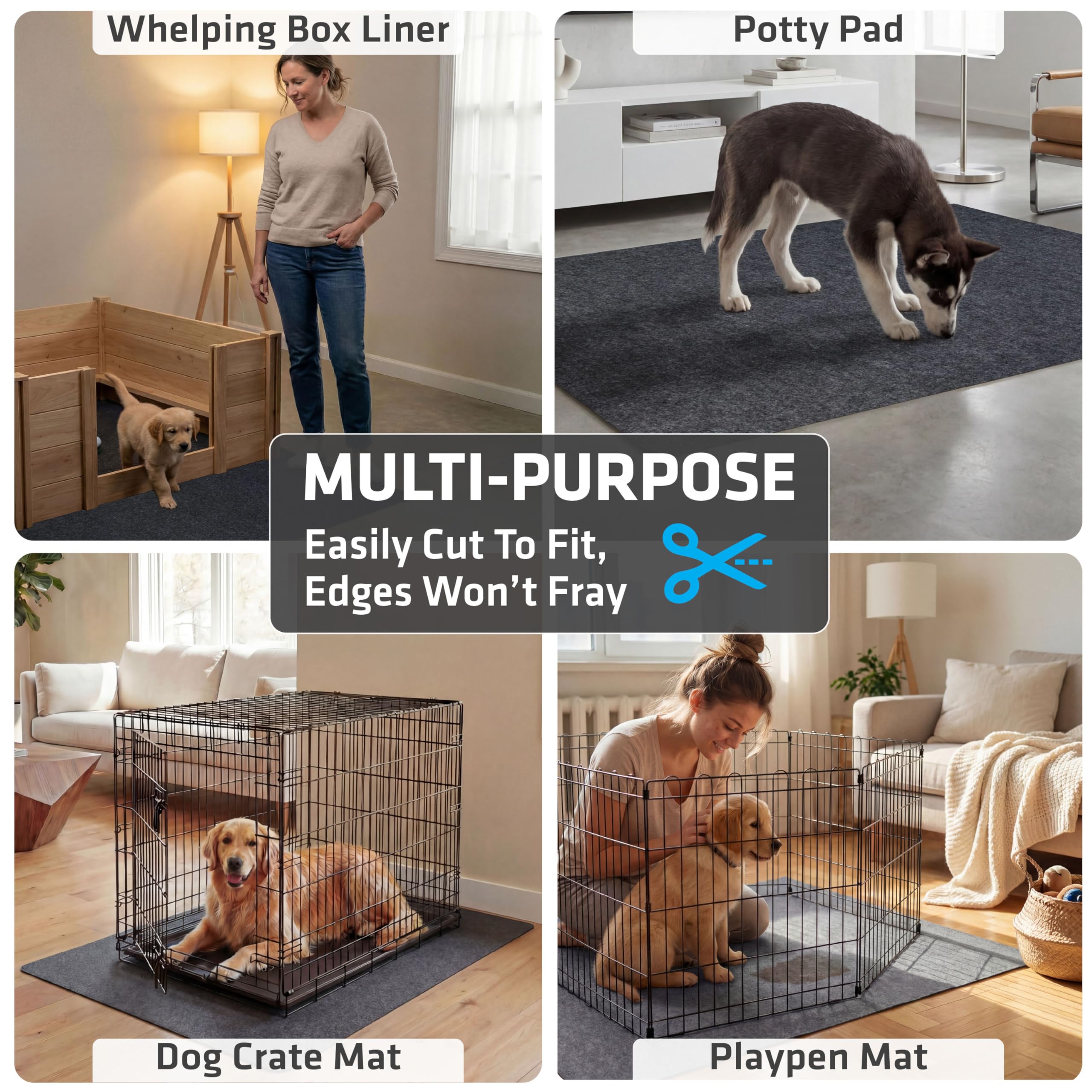 Drymate WMCB48100 Tapete con Revestimiento de Caja - Almohadilla para criar Perros Lavable a máquina, Reutilizable y Absorbente - Se Puede Cortar para Que se Ajuste, Hecho en EE. UU., 48 x 100
