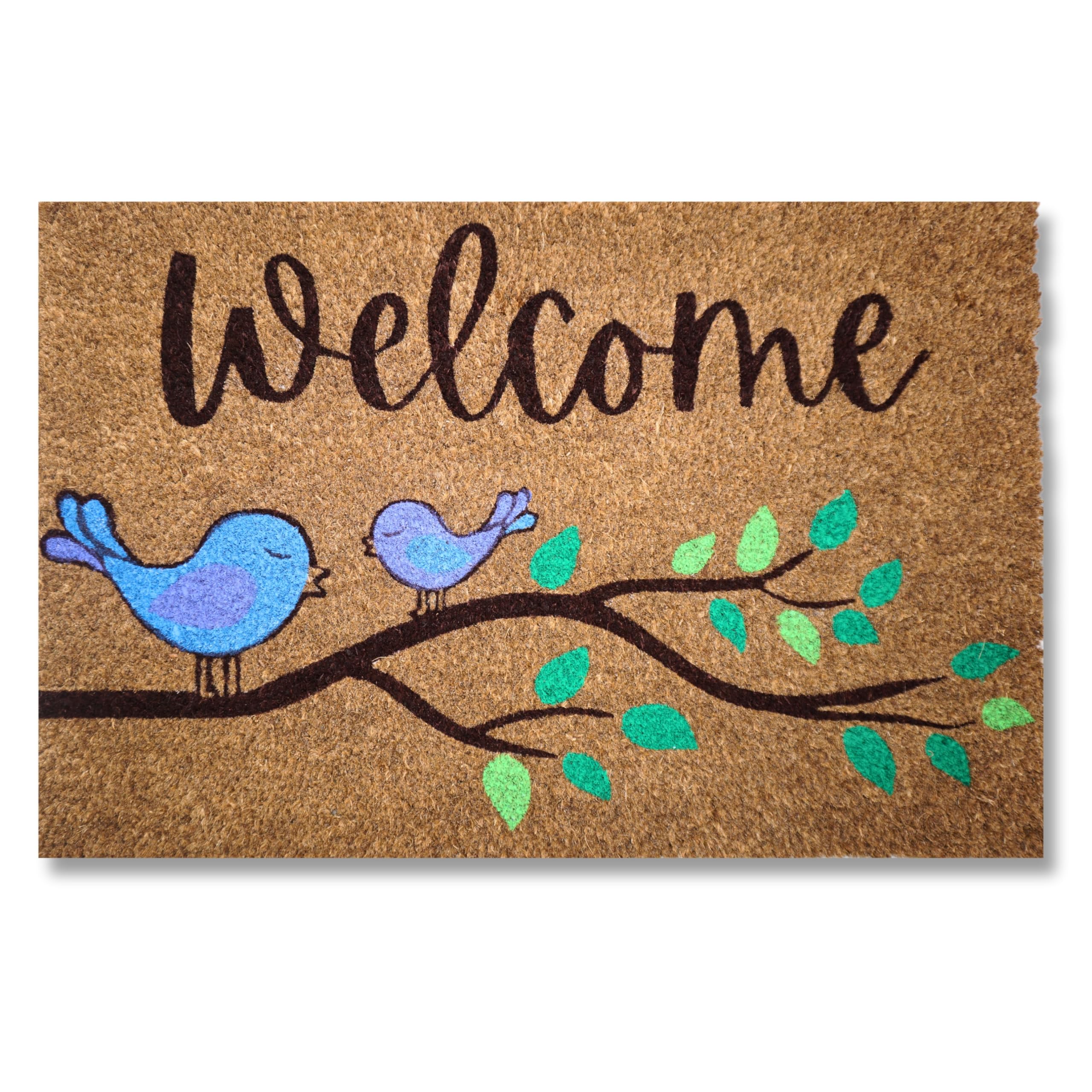 koko doormats Felpudo Entrada casa Originales - Felpudo Exterior Pájaros - Felpudos Originales y Divertidos - Felpudo Coco y Base de PVC - Alfombra Entrada casa - 60x40x1.50 cm.