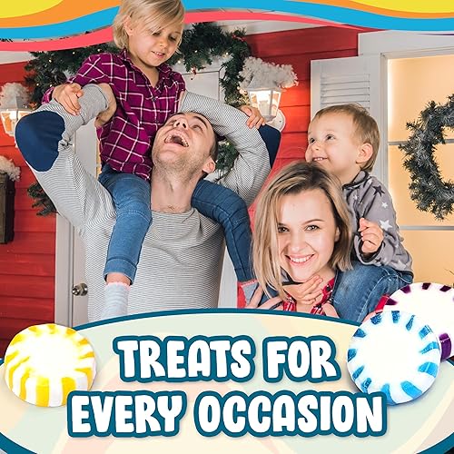 Miniatura 4 de Caramelos duros Starlight con sabor a fruta surtida, 2 libras aproximadamente 175 piezas de dulces navideños envueltos individualmente, paquete