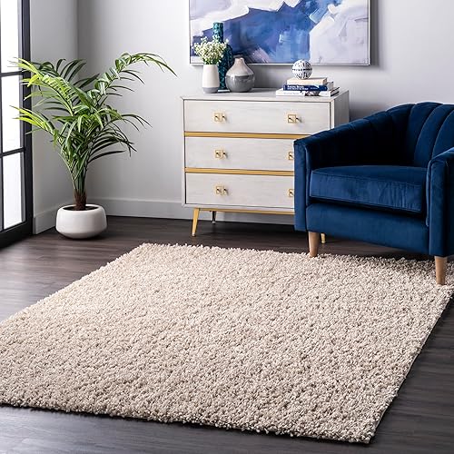 nuLOOM Kara - Alfombra decorativa de pelo liso, 2 x 3 pies, beige, rectangular