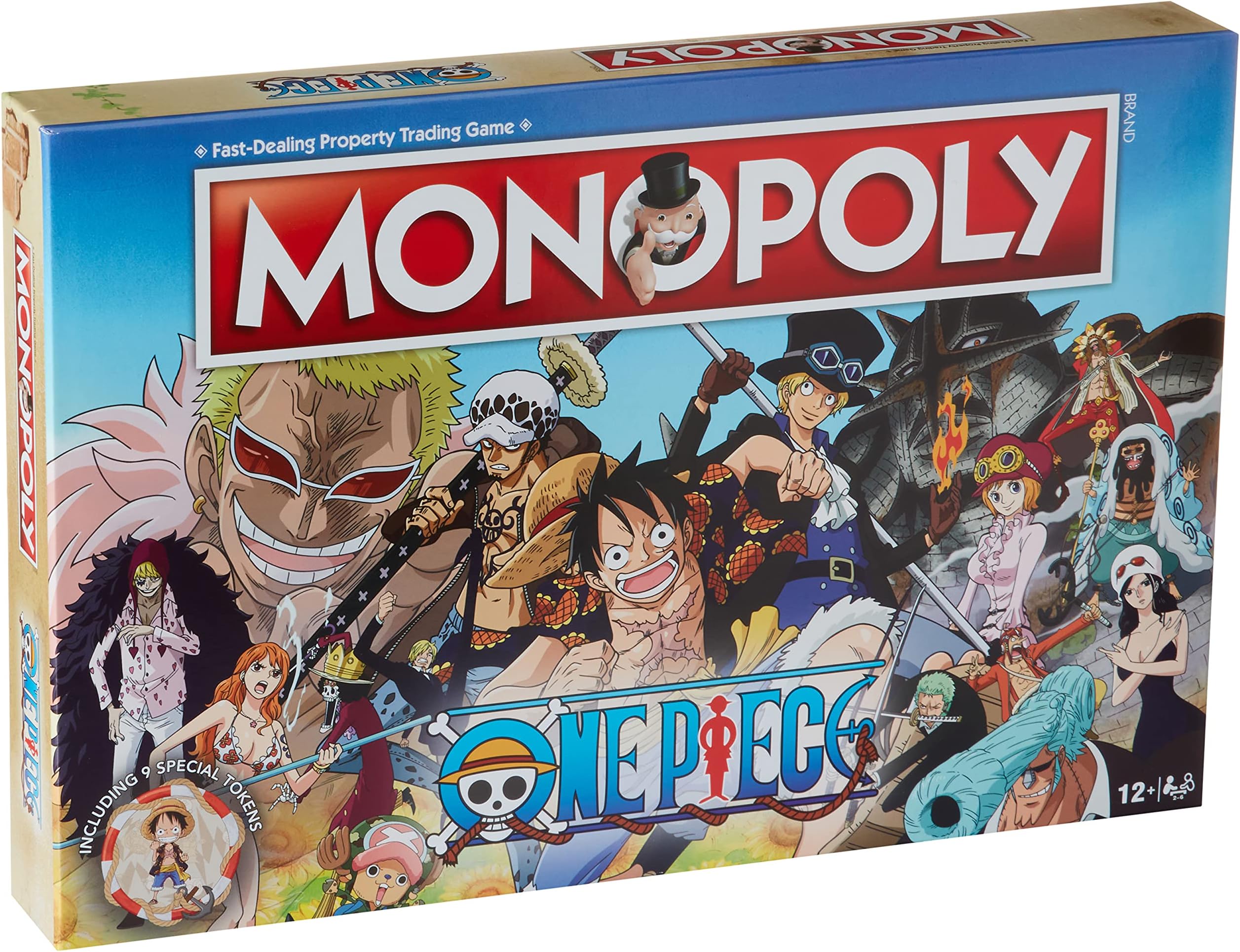 Winning Moves One Piece Monopoly Board Game for 2+ Players,Ages 8+,For Kids