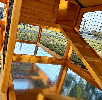 Eggshell FULL FLOOR TRAYS INCLUDED!! EXTRA LARGE SMOKEY XXL NATURAL COLOUR RABBIT HUTCH GUINEA PIG HUTCHES RUN RUNS LARGE 2 TIER WITH NIGHT SHUTTER