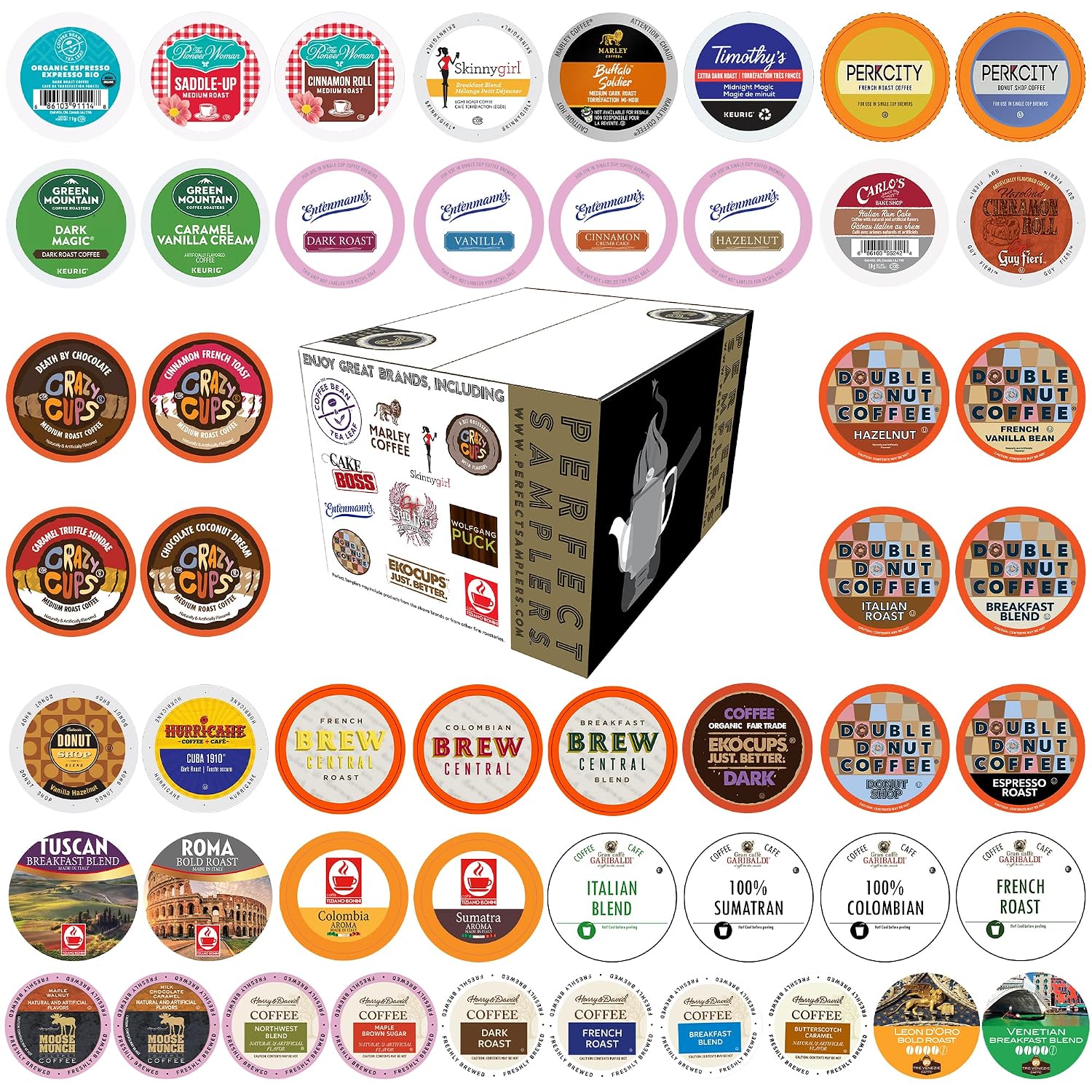 Crazy Cups Perfect Samplers Premium Coffee, Variety Pack, 50 Count