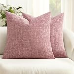 MIULEE Decorative Throw Pillow Covers 18x18 Pack of 2 Navy Blue Couch Pillow Covers Soft Cozy Textured Chenille Pillowcases for Home Decor Sofa Living Room Cushion Bedroom