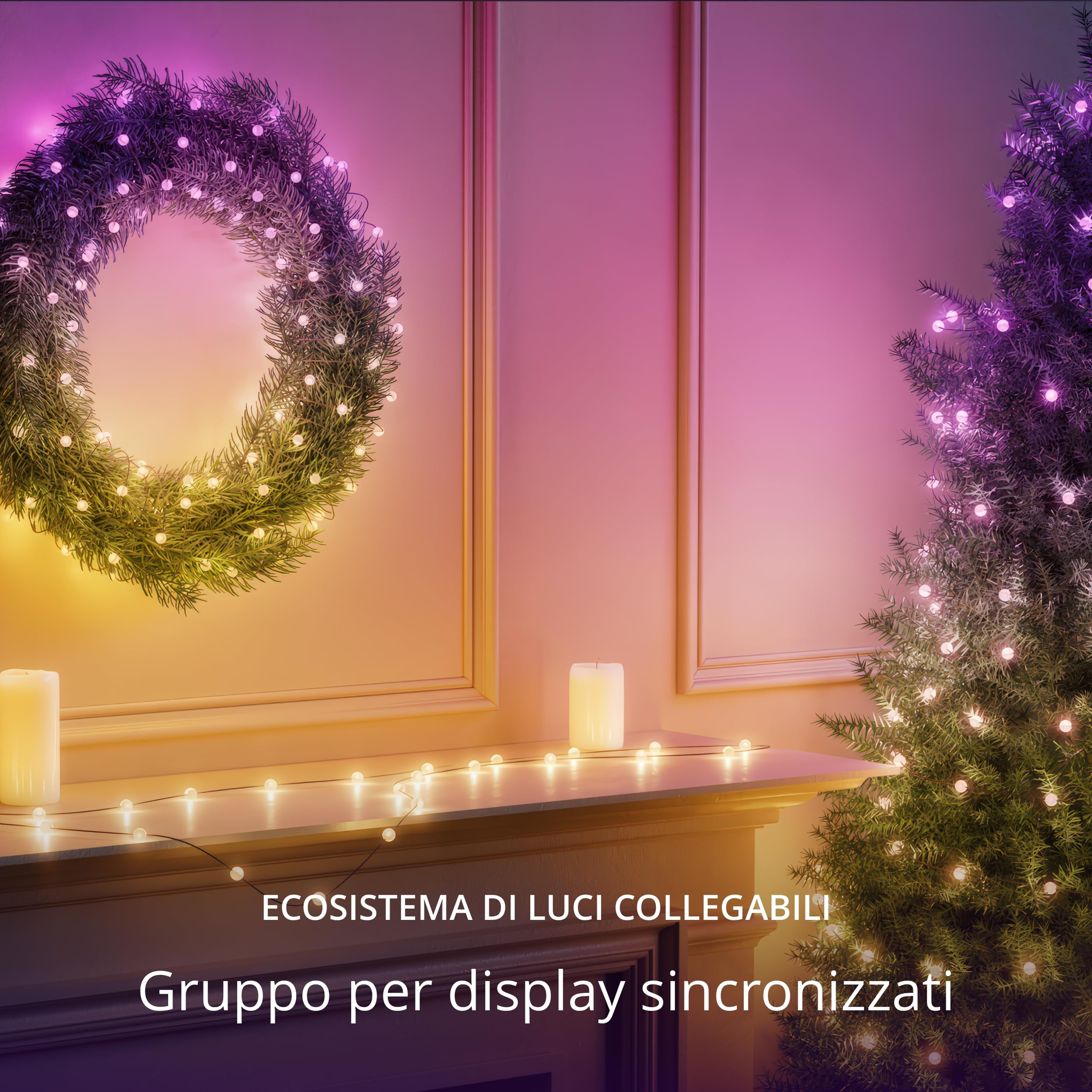 Twinkly Strings USB-C Pearls 100 LED, Striscia Luci LED a Forma di Perla, Luci LED Multicolore RGB, Luci San Valentino, Compatibile con Alexa, Google Home, Luci Mappabili, USB C, Filo Verde, 6m