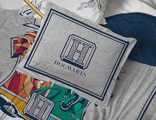 Vista 6 de Jay Franco Harry Potter Stand Together 7 Piece Full Size Bed Set - Includes Comforter & Sheet Set - Super Soft Kids Bedding Fade Resistant Gris