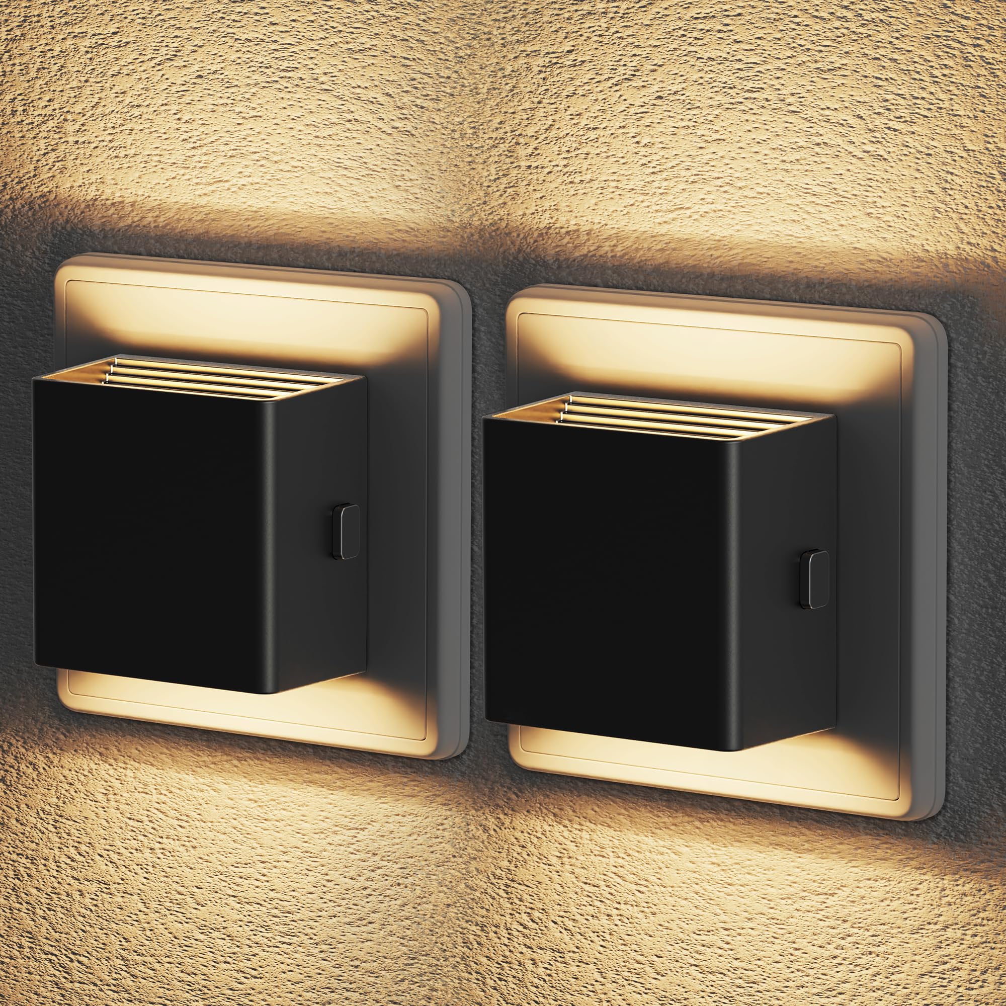 Emeritpro Nachtlicht, Nachtlicht Steckdose mit Dämmerungssensor, 1W LED Steckdosenlicht, Einstellbare Helligkeit, 3000K Warmweißes, für Kinderzimmer, Schlafzimmer, Flur, Treppe, Küche, 2 Stück