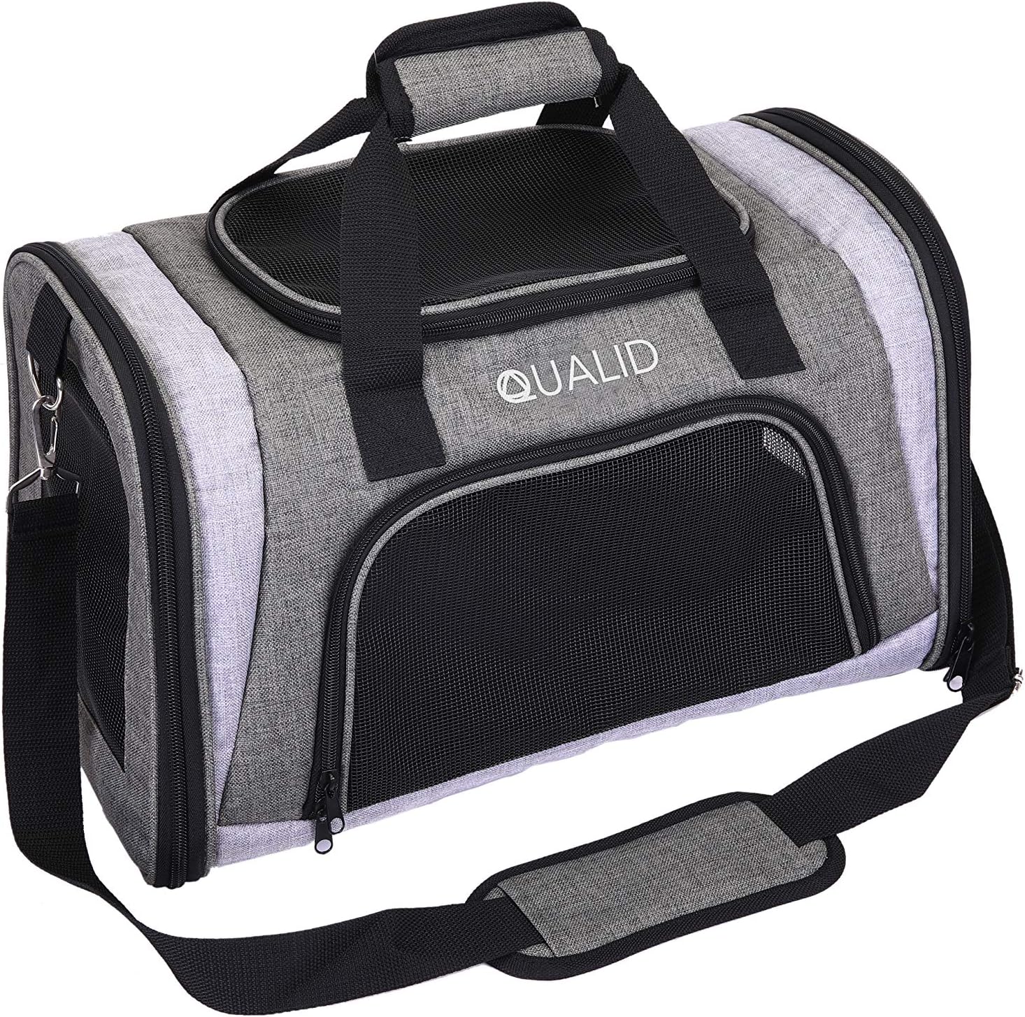 Qualid Luxury Pet Carrier Bag- Airline Approved Soft Sided Foldable Bag, Maximize Safety and Protection for Small Dogs and Cats, Opening…