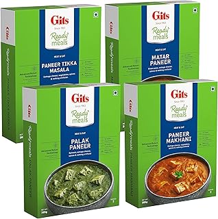 Gits Ready to Eat Paneer Combo 1140g (Matar Paneer, Palak Paneer, Paneer...