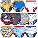 BIG ELEPHANT 10 Pack Toddler Potty Training Pants, Absorbent Underwear for Baby Boys, 7-8Y
