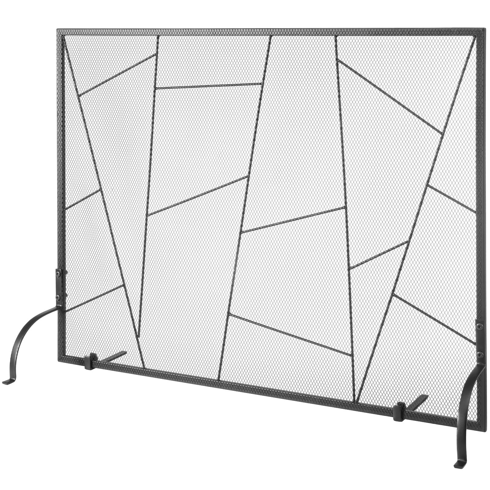 VEVOR Fireplace Screen Single Panel, Sturdy Iron Mesh Fireplace Screen, 35.6"(L) x28.4(H) Spark Guard Cover, Simple Installation, Free Standing Fire Fence Grate for Living Room Home Decor Modern