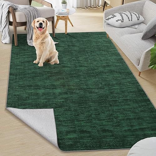 Miniatura 75 de Alfombra lavable contemporánea de 5 x 7 pies, alfombra de área grande para dormitorio, alfombra moderna, antideslizante, resistente a las manchas