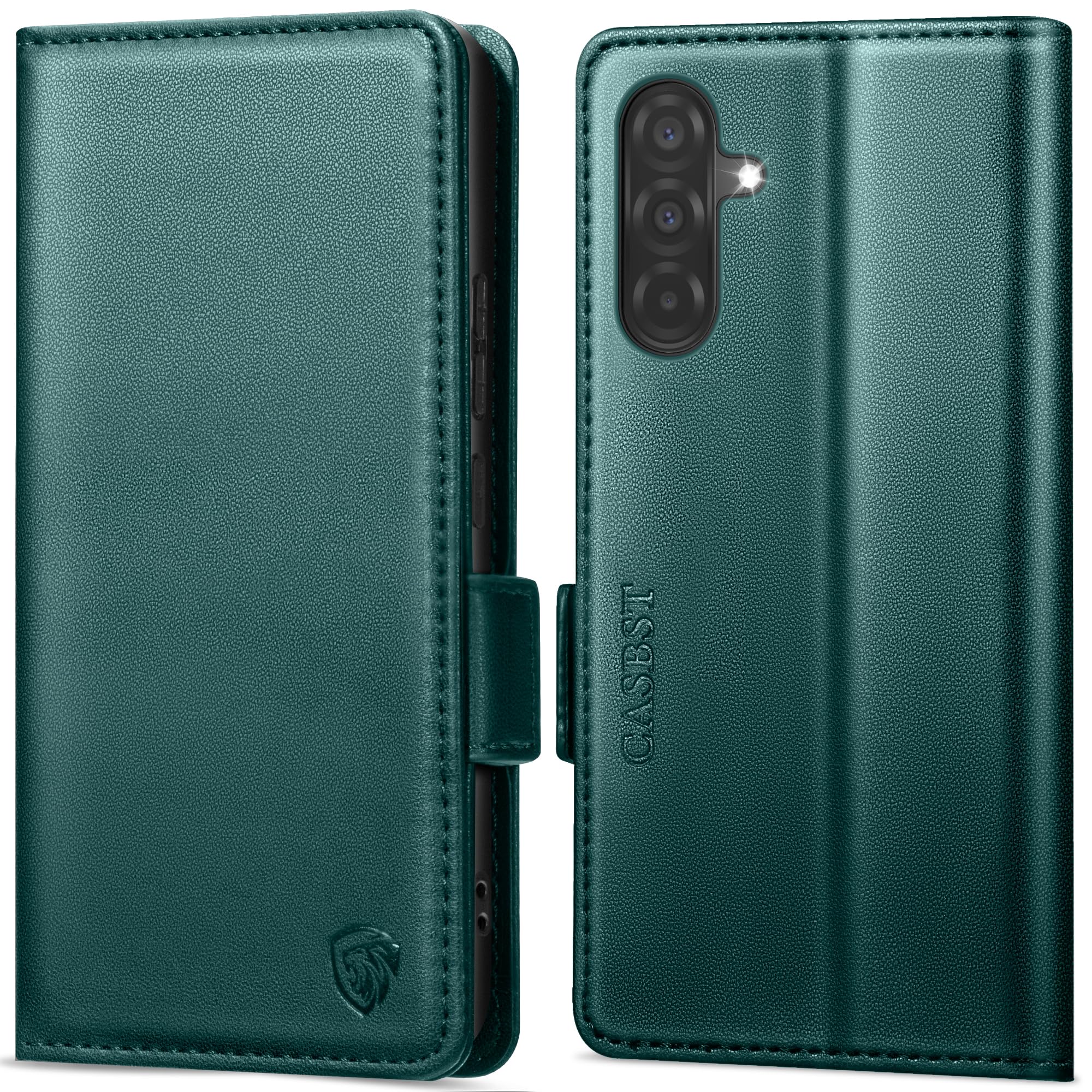CASBST Handyhülle für Samsung Galaxy A50/A30S Hülle, Premium Leder Schutzhülle Klappbar für Samsung Galaxy A50 Flip Case mit Kartenfach Ständer Magnet Klapphülle für Samsung A50 Hülle (Schwarz)
