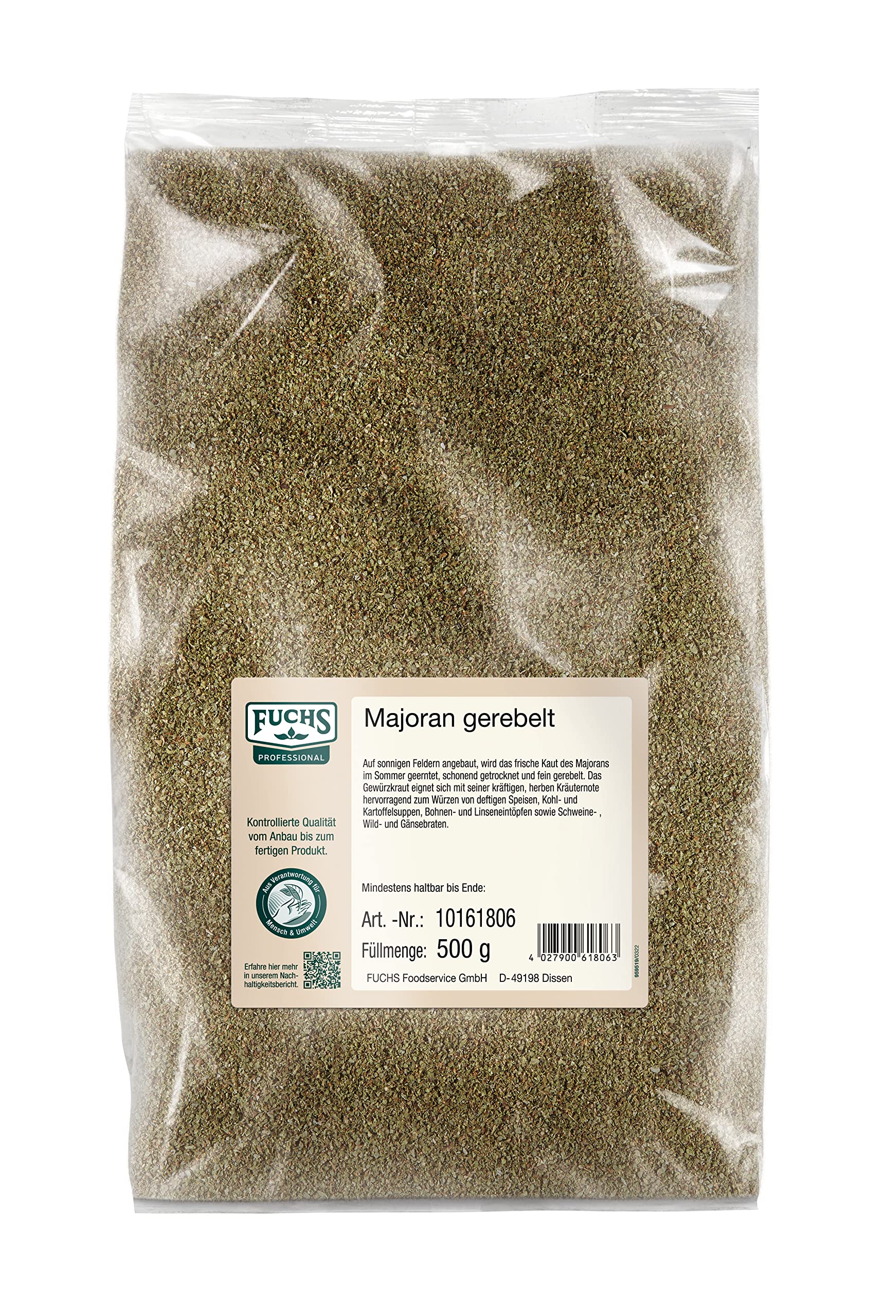 Fuchs Professional - Majoran gerebelt | 500 g im Beutel