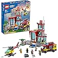 LEGO 60320 City Fire Station Set with Garage, Helicopter & Fire Engine Toys plus Firefighter Minifigures, Emergency Vehicles Playset, Gifts for Kids Age 6 Plus