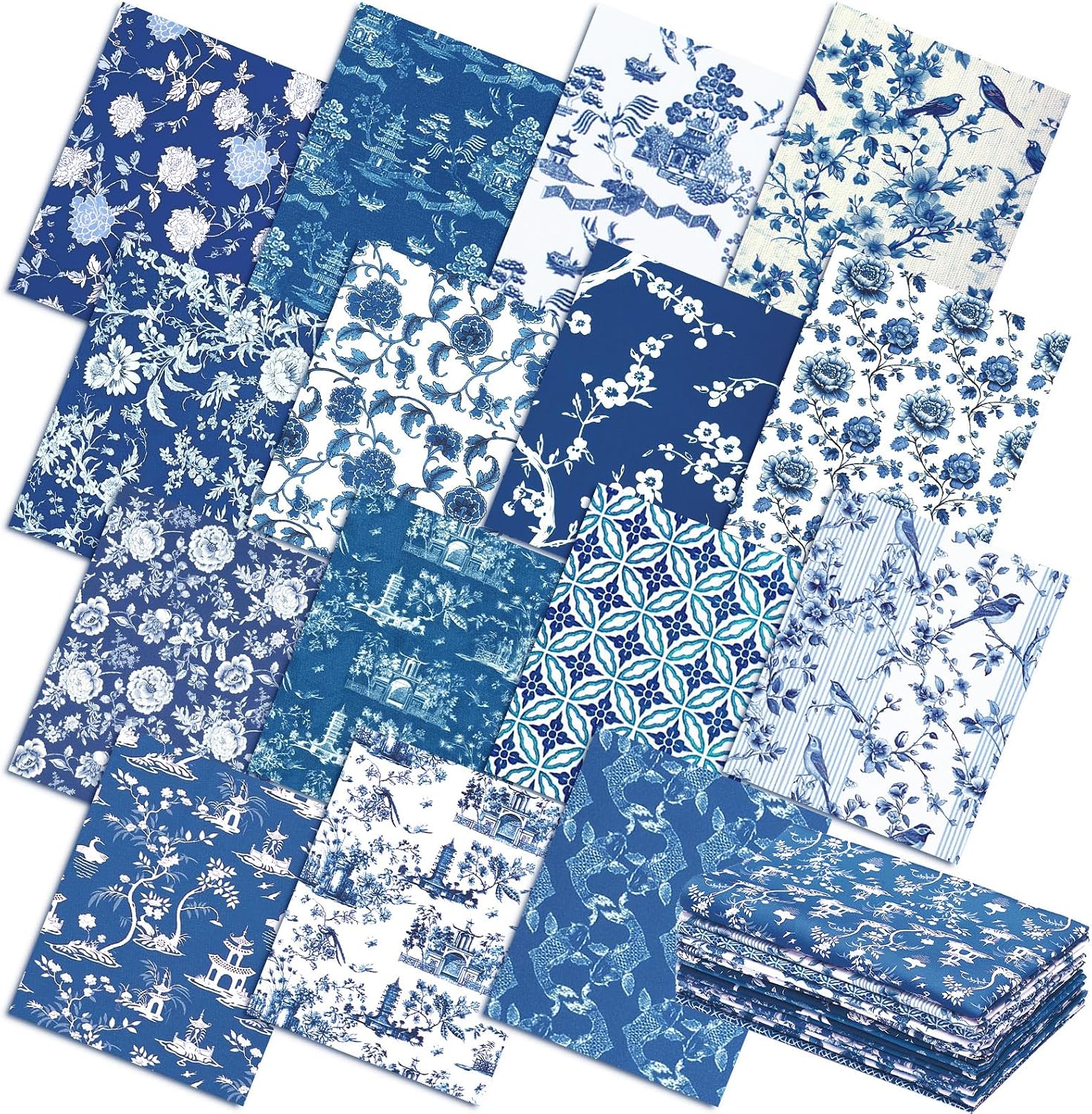 16pcs 18 x 22 Inch Highland Cow Quilting Fabric Bundles Highland Cow Fat Squares Patchwork Sunflower Plaid Precut Strips Fabric Materials for Holiday Quilting Crafting DIY Craft Sewing