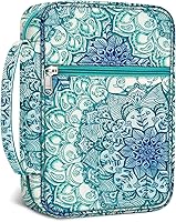 Vista 12 de FINPAC Funda para Biblia, Estuche de Transporte para Libros Bolsa de Iglesia Biblia Protectora con Asa y Bolsillo con Cremallera, Regalo para Madre