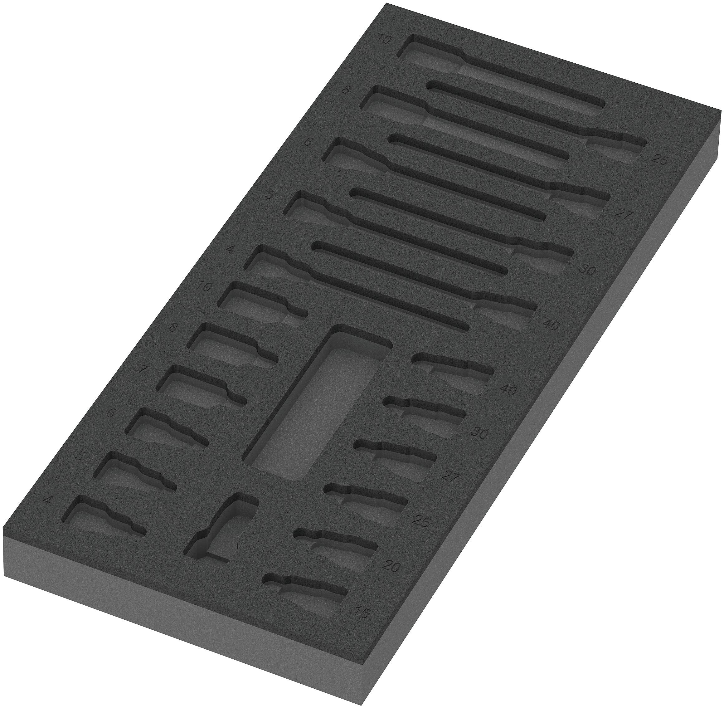 Wera 05150113001 9723 wkładka piankowa, Zyklop B 3/8" zestaw do fitnessu 1, 22-częściowy
