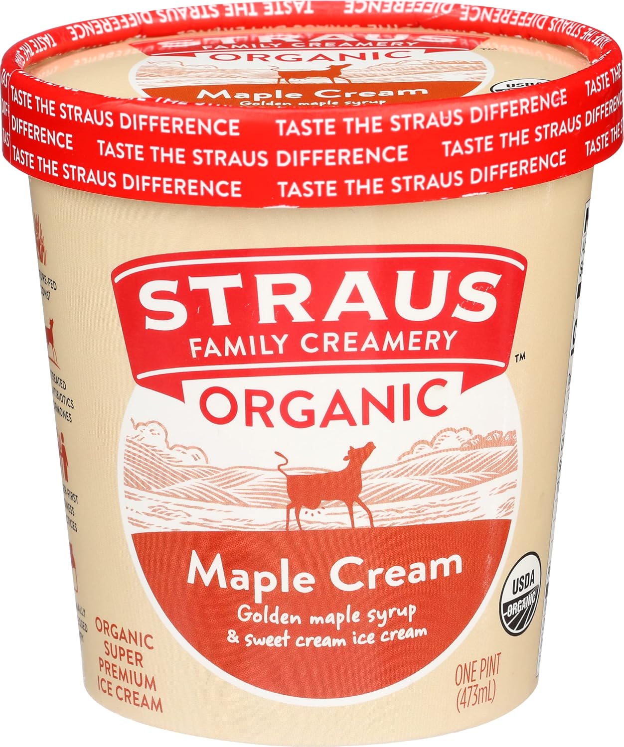 Amazon.com: STRAUS FAMILY CREAMERY Organic Maple Cream Ice Cream, 1 PT ...