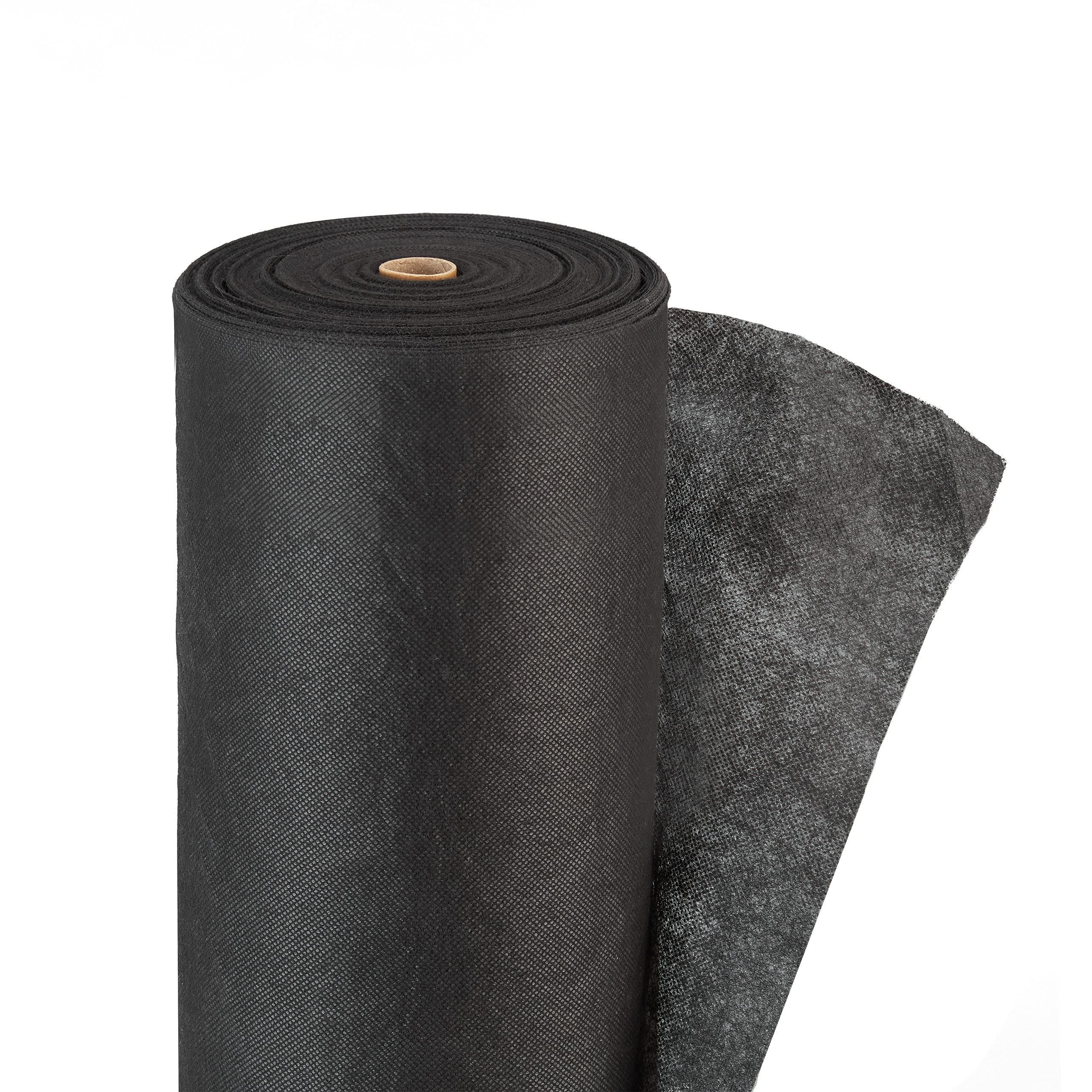 Relaxdays 5 Mallas Antihierbas 50 g/m² Permeables y Resistentes a los Rayos UV, Polipropileno, 250 m, Negro