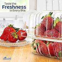 Vista 6 de EHOMEA2Z Clamshell - Recipientes de alimentos herméticos de doble cierre de plástico, duraderos y de fácil agarre, recipientes para postres