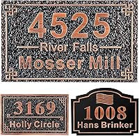 Vista 10 de Letrero de dirección personalizado, placa de dirección de número de casa, placa de dirección personalizada, metal o latón antiguo acrílico