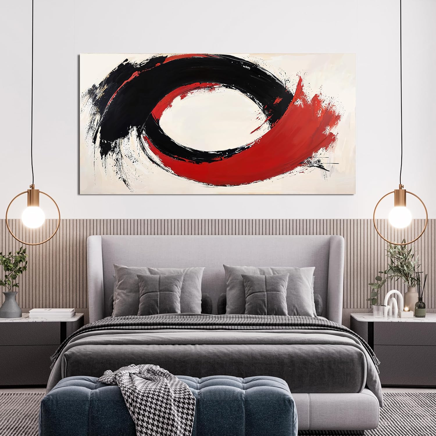 Canvas Wall Art Decor Black and White Wall Art Prints Abstract Canvas Art Wall Decor Modern Abstract Wall Art Decorations Wall Art Pictures for Living Room Artwork for Walls Home Office Decor 20"X40" - Image 2