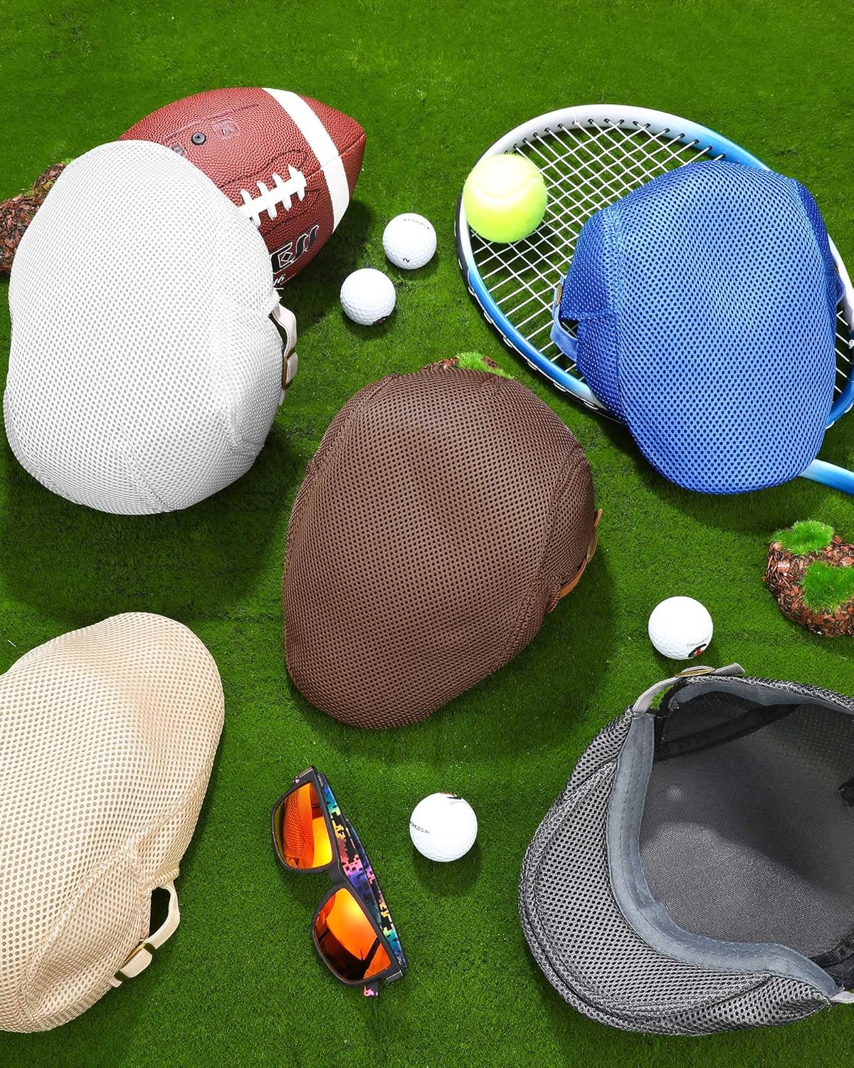 Chuarry 8 Pack Men's Mesh Flat Cap Breathable Summer Newsboy Hat Cabbie Driving Hats for Men - Image 5