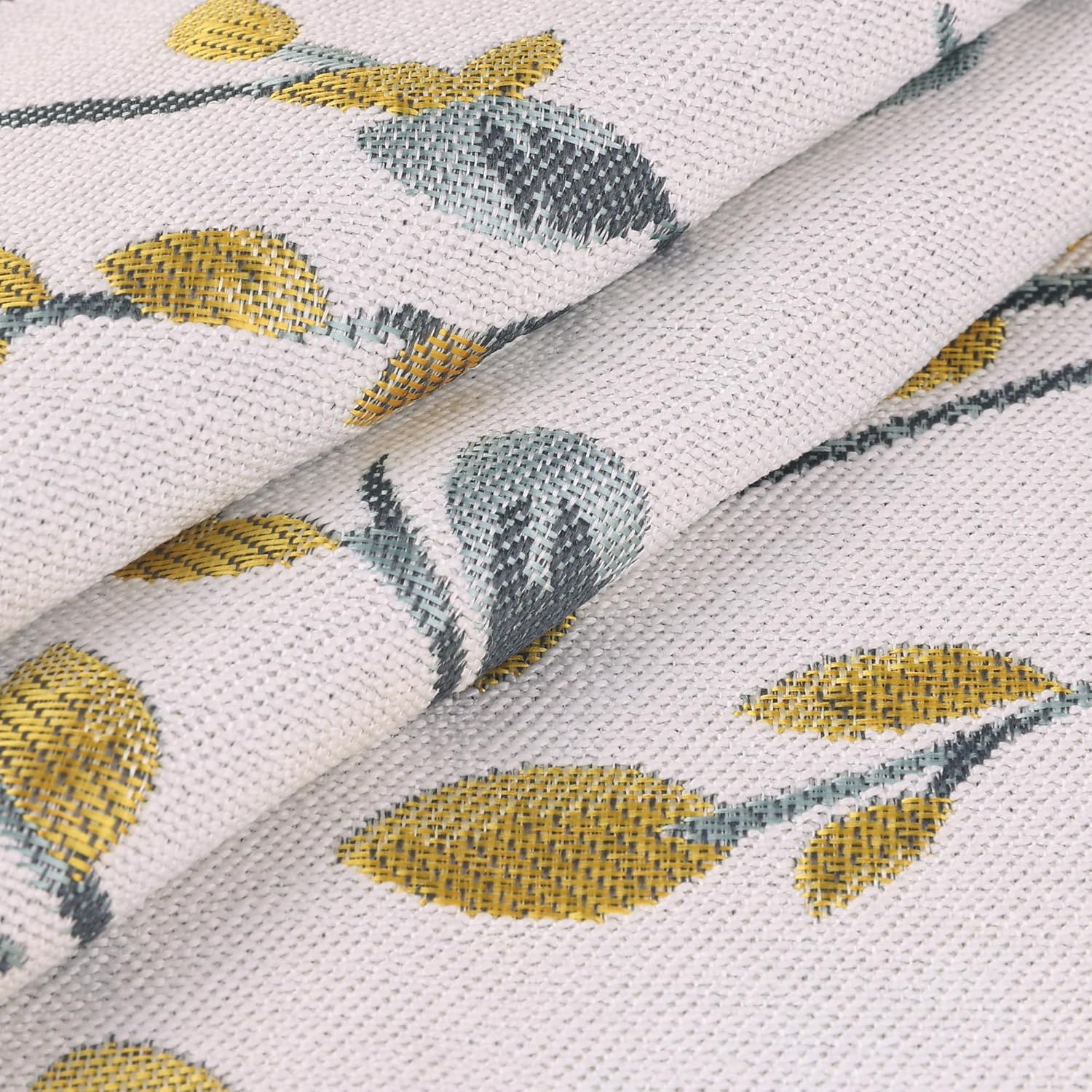 uxcell 2 Pcs Classical Embroidery Jacquard Teal Decoration Throw Pillow Cover Pattern Pillow Cases for Outdoor Indoor 20 x 20 Inch Yellow Flower