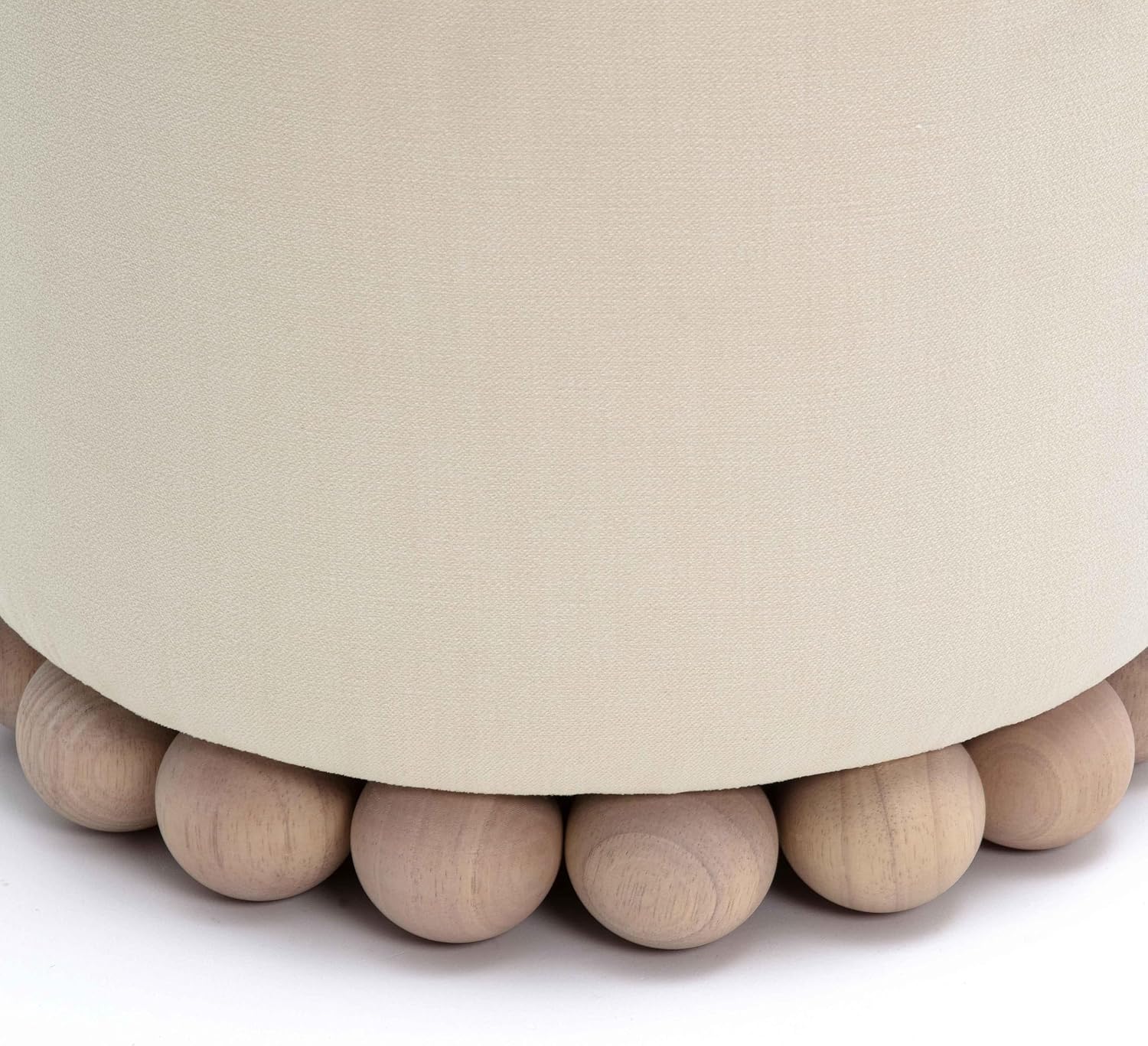 Tov Furniture Dex Cream Upcycled Fabric Ottoman