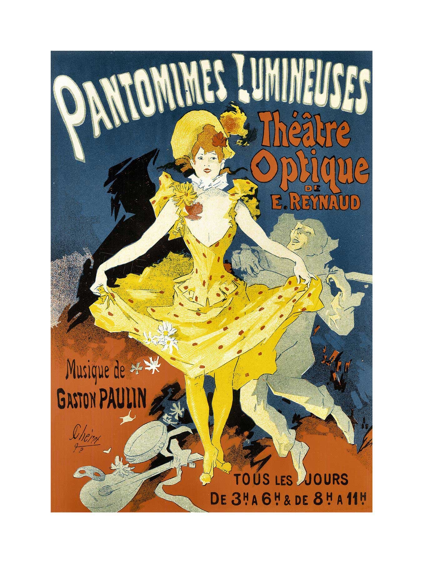 Wee Blue Coo Theatre Stage Vaudeville Optique Pantomime France Advert Wall Art Print